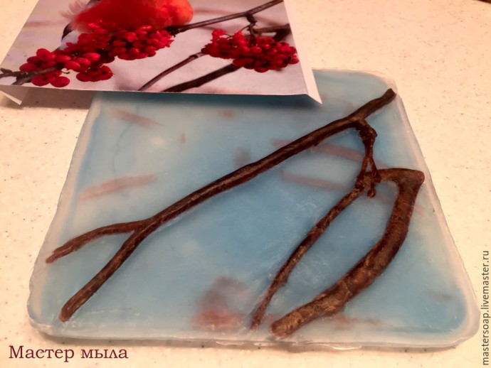 Мастер-класс по мыльной картине "Снегирь": часть 4