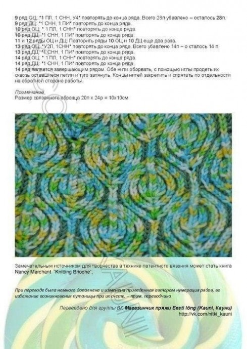 Узоры спицами в копилочки мастерицам