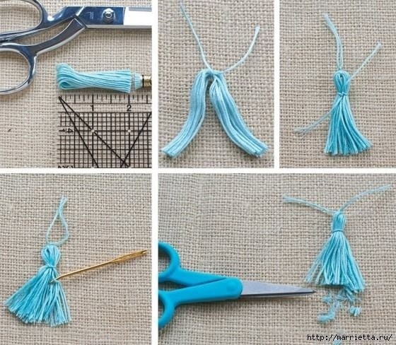 Кисточки из ниток пошагово
