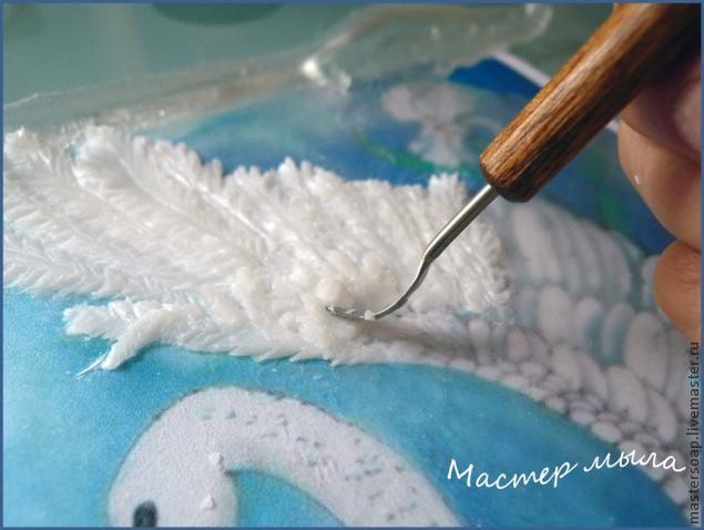 Мастер-класс по созданию мыльной картины "Белый лебедь": часть 2