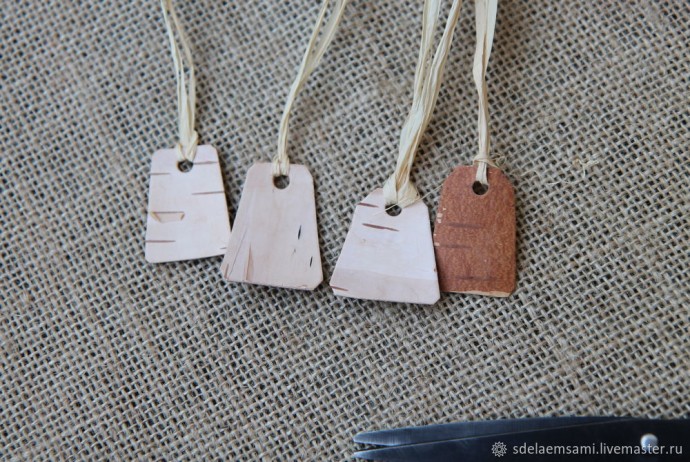 Делаем из бересты многоразовые бирки
