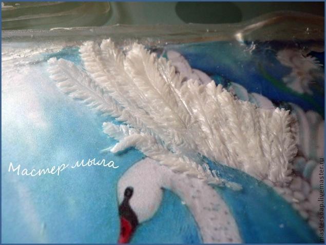 Мастер-класс по созданию мыльной картины "Белый лебедь": часть 2
