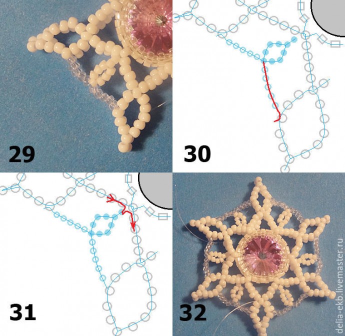 Делаем снежинку из бисера в технике "ндебеле"