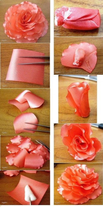 Цветы из ткани