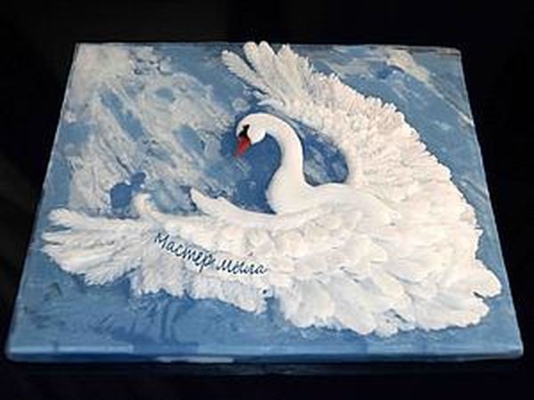 Мастер-класс по созданию мыльной картины "Белый лебедь": часть 4
