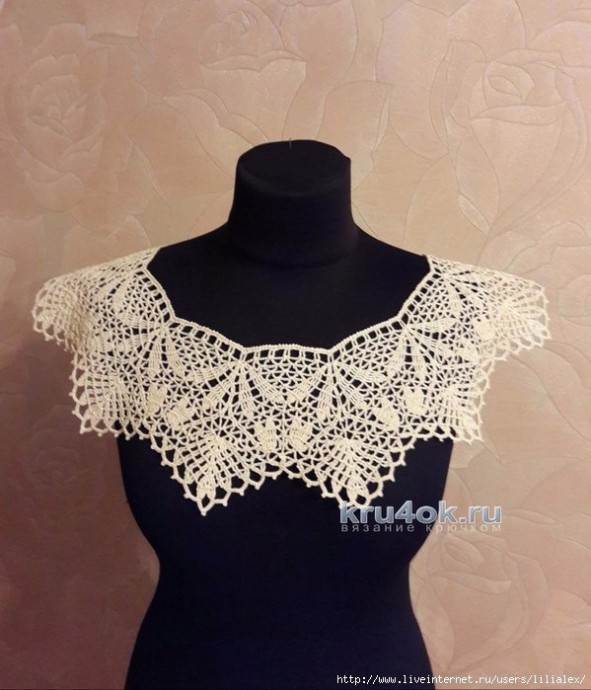 Вязанный воротник крючком