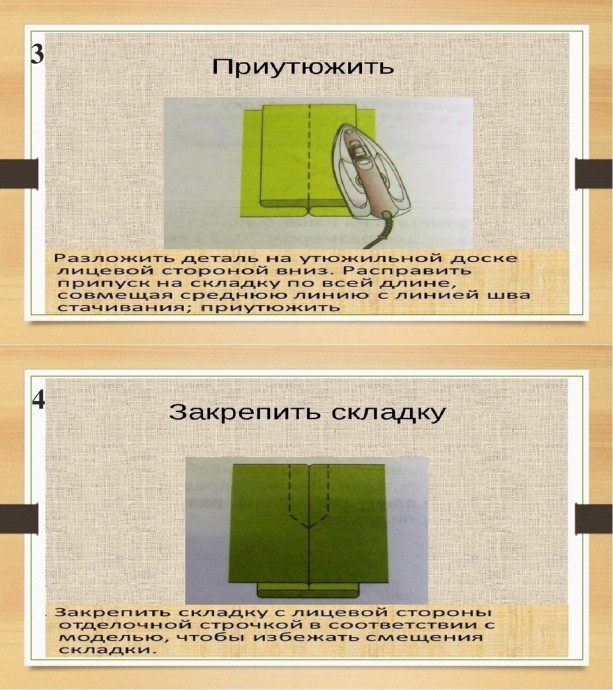 Виды складок и их обработка