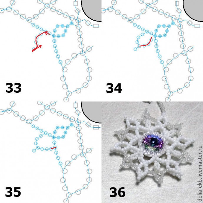 Делаем снежинку из бисера в технике "ндебеле"