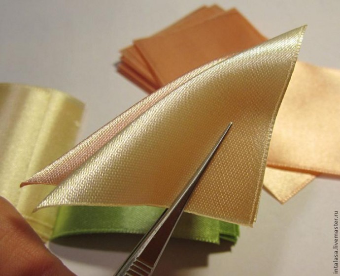 Создаем резиночку для волос в технике канзаши: часть 1