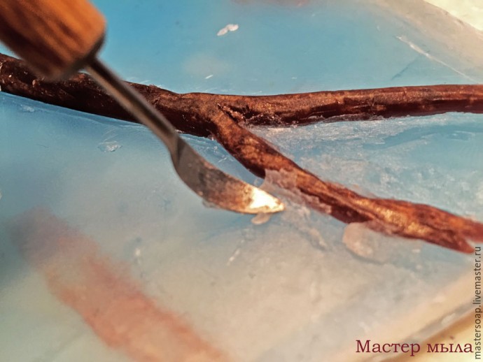 Мастер-класс по мыльной картине "Снегирь": часть 4