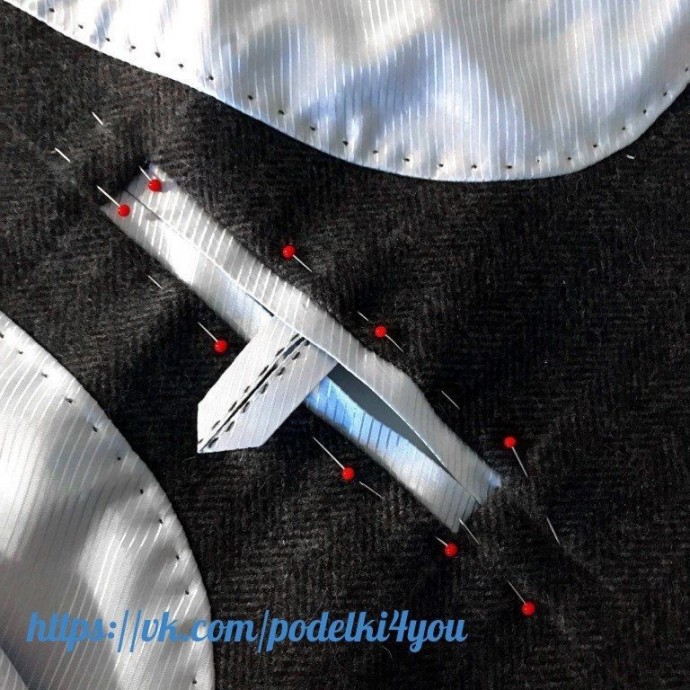 Обработка внутреннего кармана в верхней одежде