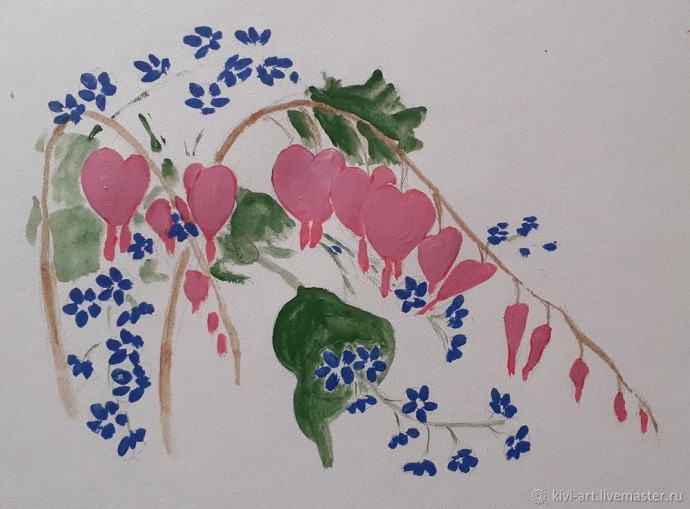 Рисуем цветы "Разбитое сердце"