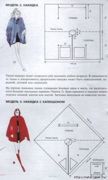 ​Пончо: простые выкройки