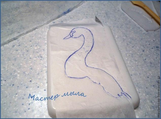 Мастер-класс по созданию мыльной картины "Белый лебедь": часть 3