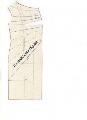 Моделирование асимметричной драпировки на трикотажном платье