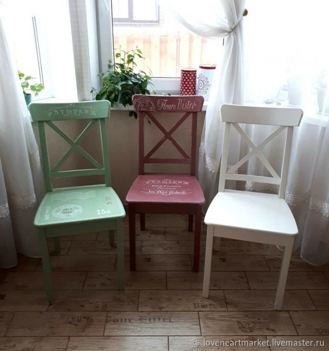 Декорируем стулья с помощью краски и трафаретов