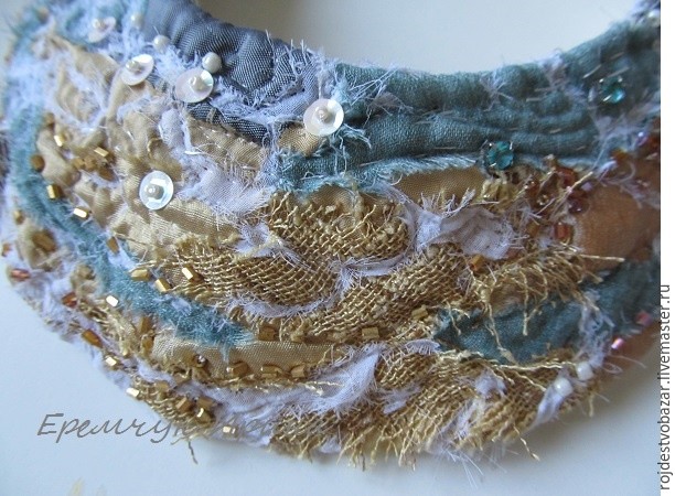 Делаем текстильное колье в технике крейзи: часть 3