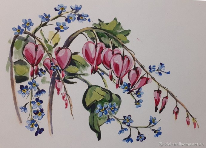 Рисуем цветы "Разбитое сердце"