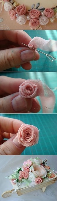 Цветы из ткани