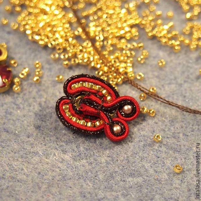 Делаем сутажную брошь "Аленький цветочек": часть 2