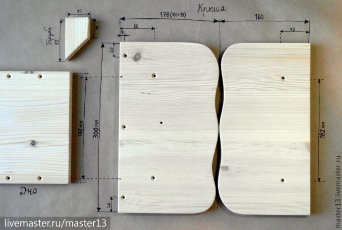 Делаем красивую деревянную кормушку для птиц "Снегири": часть 1