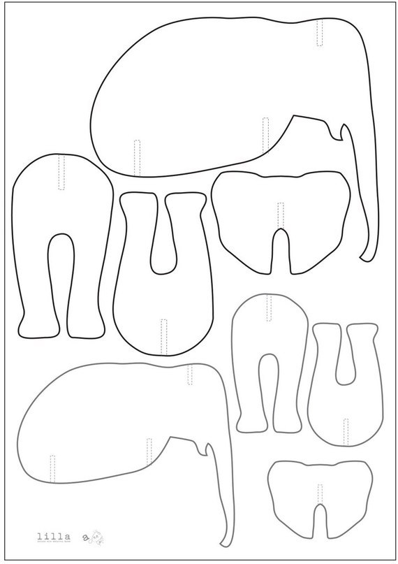 Делаем слонов из картона