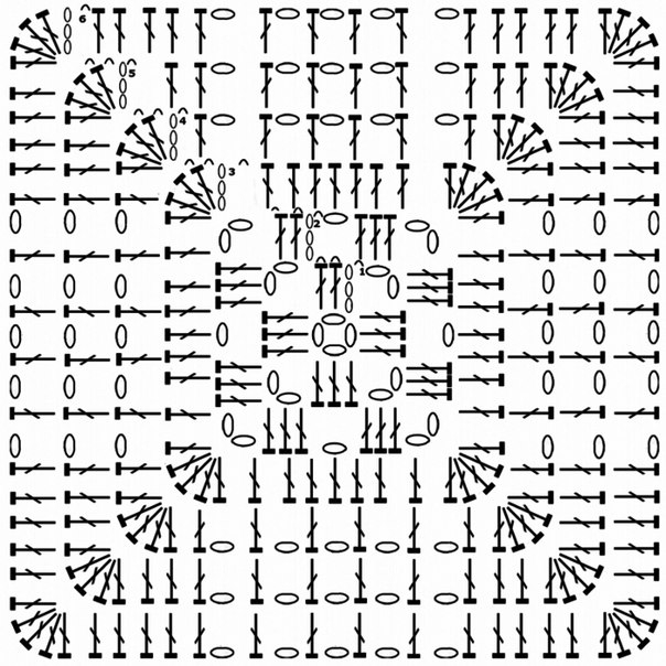 Квадраты крючком. Схемы